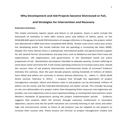 1 2 What Are The Causes Of Project Failures Of Failures In Zimbabwe | PDF
