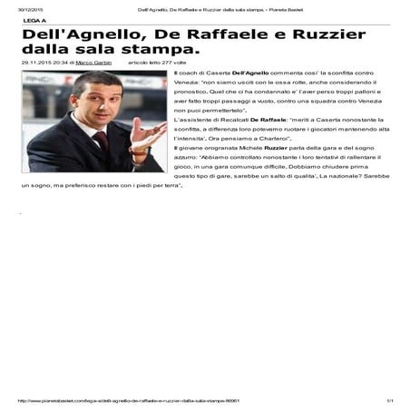 Dell'Agnello, De Raffaele e Ruzzier dalla sala stampa | PDF