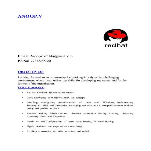 Anoopv new resume