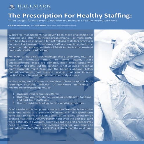 Prescription for Healthy Staffing - E