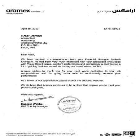 Appreciation letter | PDF