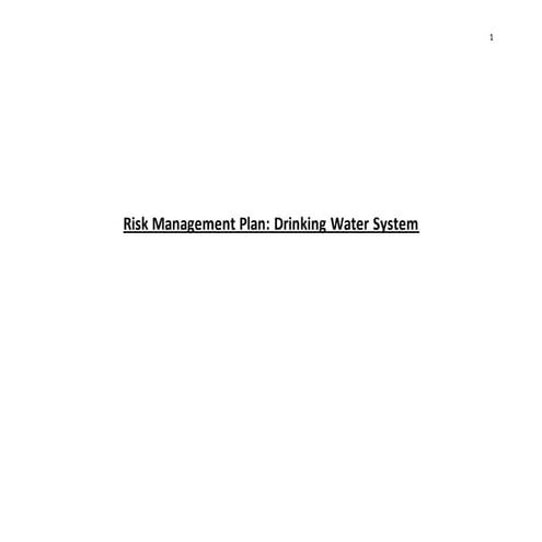 Water System Risk Assessment | PDF