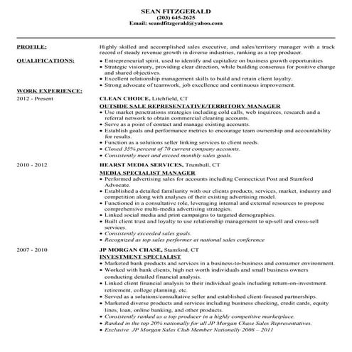 Sean Fitzgerald Resume