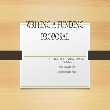 WRITING A FUNDING PROPOSAL