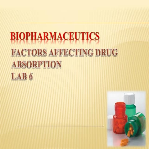 6 Factors affecting drug absorption 4th