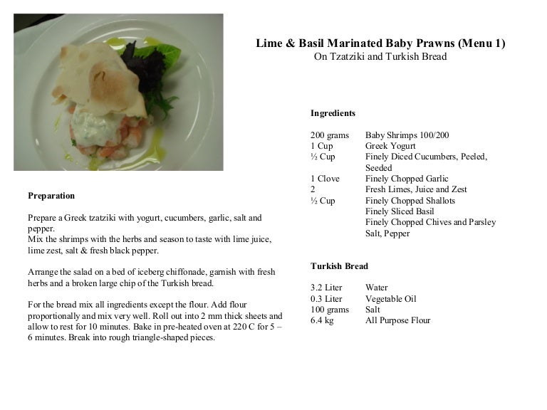 DR Dinner TDH Menu 1