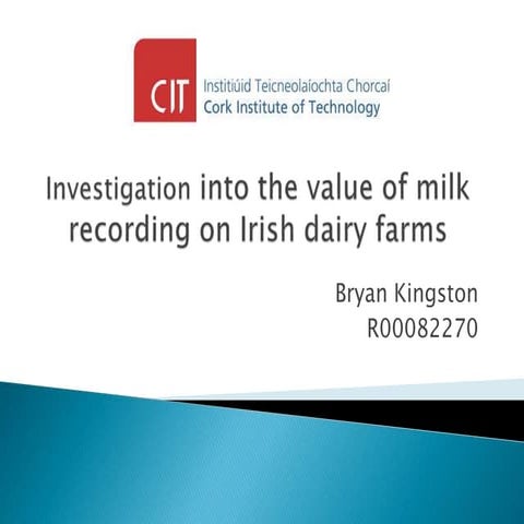 Final Year project- Value of milk recording