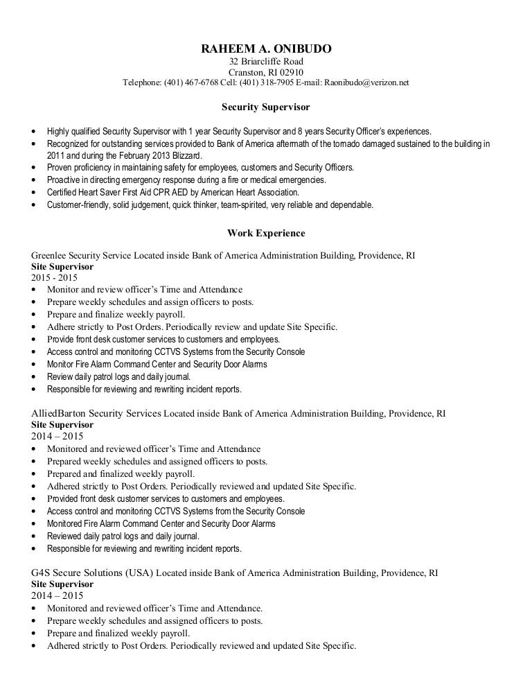 Raheem A. Onibudo Resume_Security Supervisor