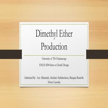 Dimethyl Ether Production