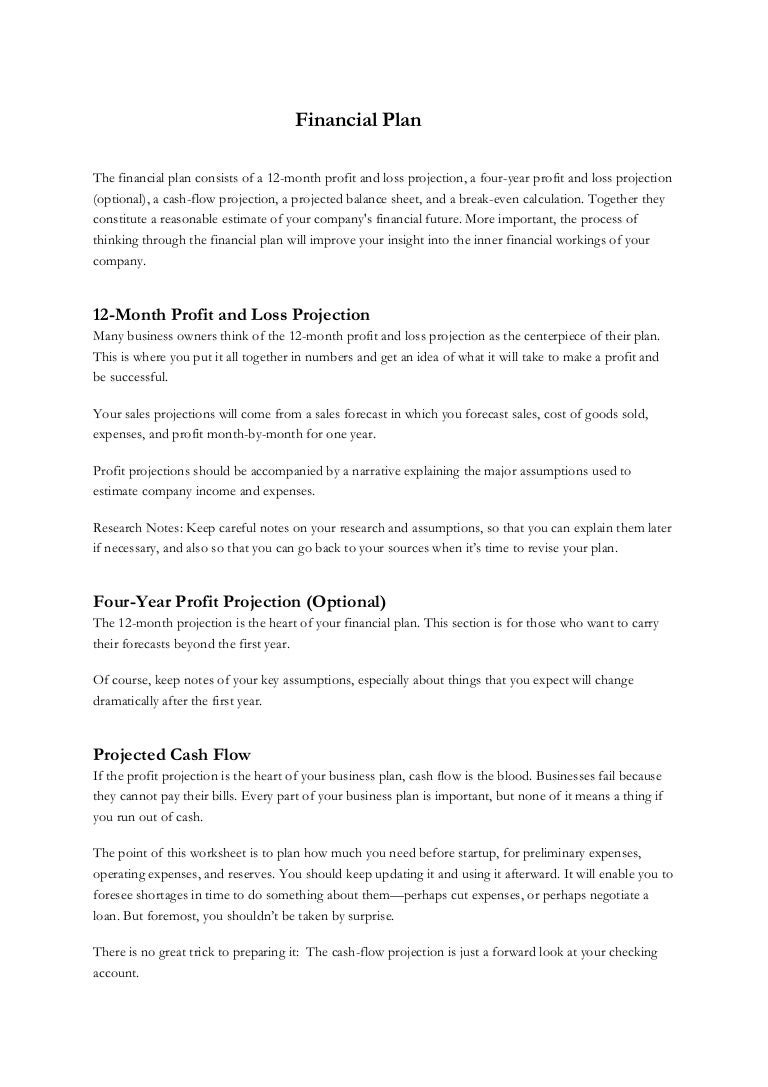 6 financial plan