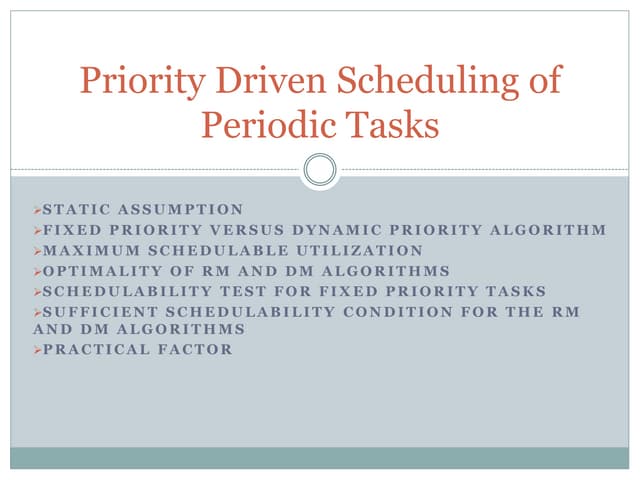 Priority driven scheduling of periodic tasks
