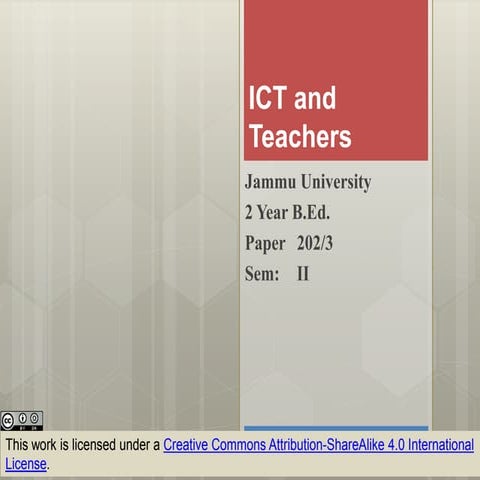 ICT and teachers