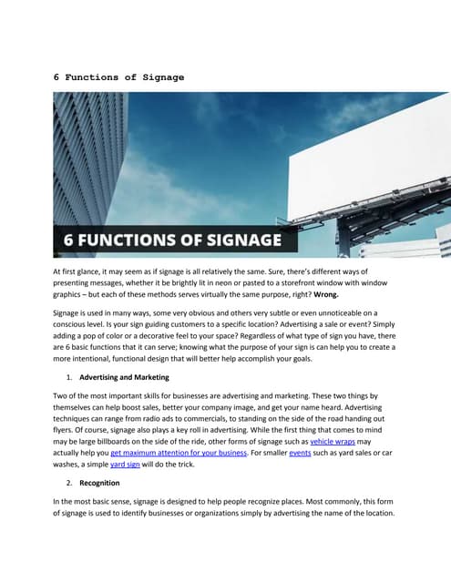 Mastering Signage: Strategies for Success | PPT