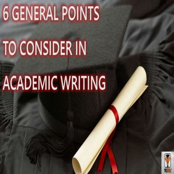 6 general points to consider in academic writing - TCFEX's Research & Develop...
