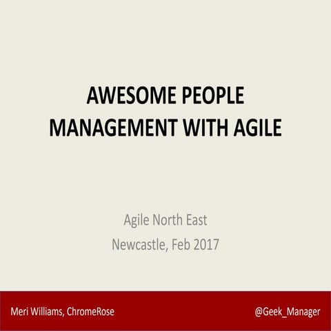 Awesome People Management with Agile at Agile North East