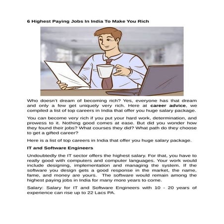 6 highest paying jobs in india to make you rich 