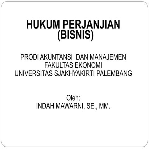 6 hukum perjanjian