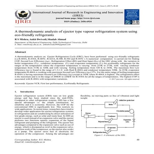 EJECTOR REFRIGERATION CYCLE WITH THE INJECTION OF A HIGH DENSITY FLUID ...