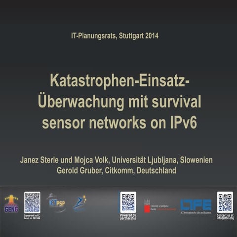Katastrophen-Einsatz-Überwachung mit survival sensor networks on IPv6