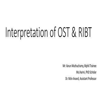 Interpretation of ost &amp; ribt