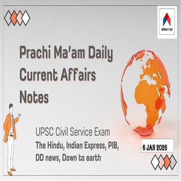 6 Jan 2026 Current Affairs Notes for competitive exams | PDF