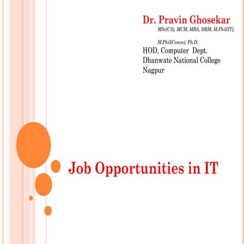 Job opportunities in IT