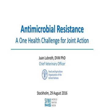 Antimicrobial Resistance: A One Health Challenge for Joint Action