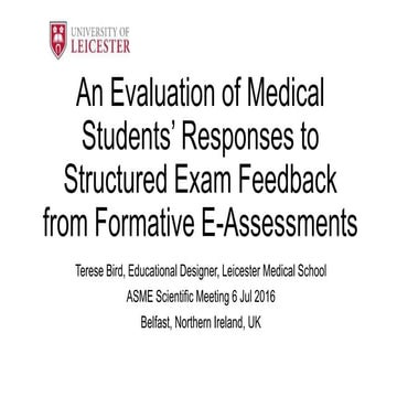 An Evaluation of Medical Students' Responses to Structured Exam Feedback from...