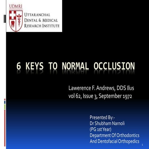 Andrews' six keys to normal occlusion | PDF