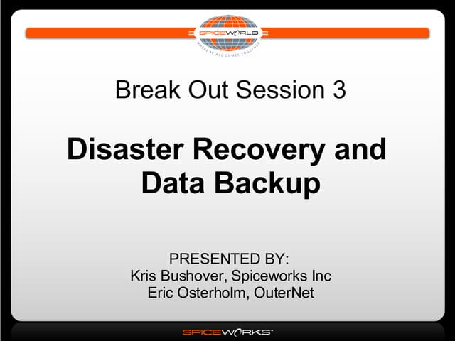 Disaster Recovery & Data Backup Str...