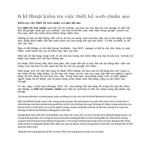 6 kĩ thuật kiểm tra việc thiết kế web chuẩn seo