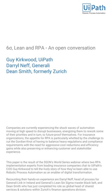 6σ, lean and RPA