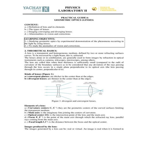 Sesión de Laboratorio 6: Lentes Ópticas