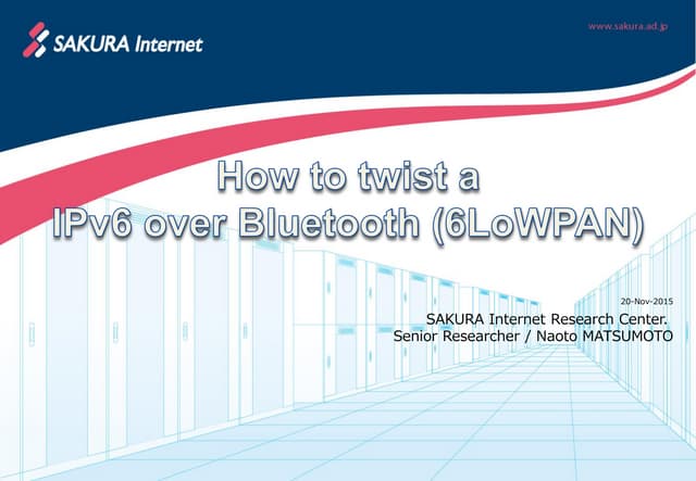 How to twist a IPv6 over Bluetooth (6lowpan) 