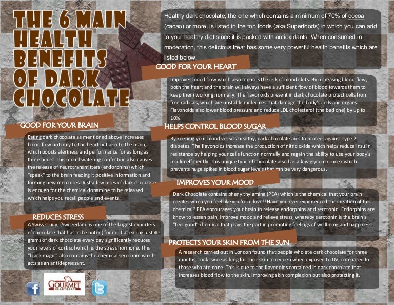 6 main health benefits of dark chocolate