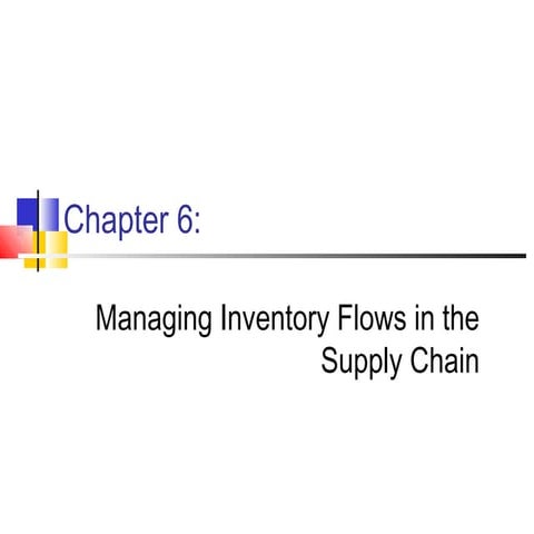 MANAGEMENT INVENTORY FLOWS IN THE SUPPLY CHAIN