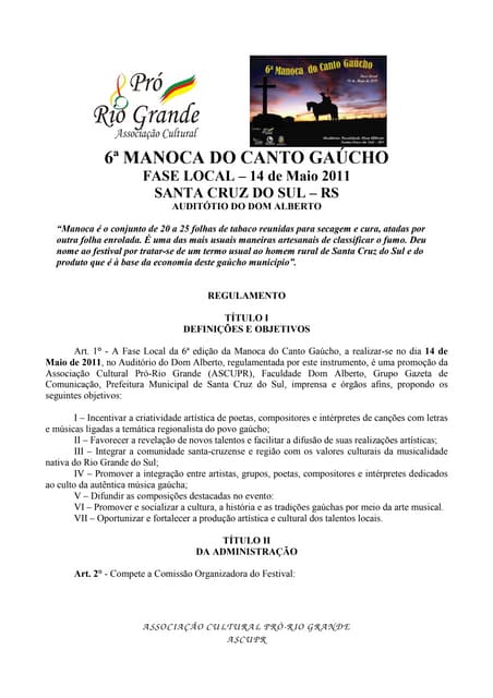 6ª Manoca do Canto Gaúcho Fase Local