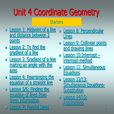 6 mat unit 4 coordinate geometry