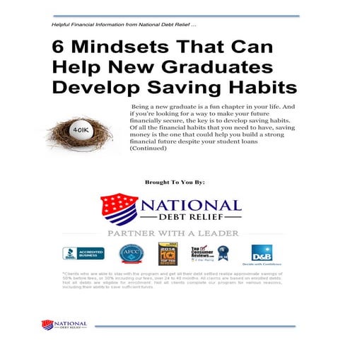 6 mindsets that can help new graduates develop saving habits 1.2