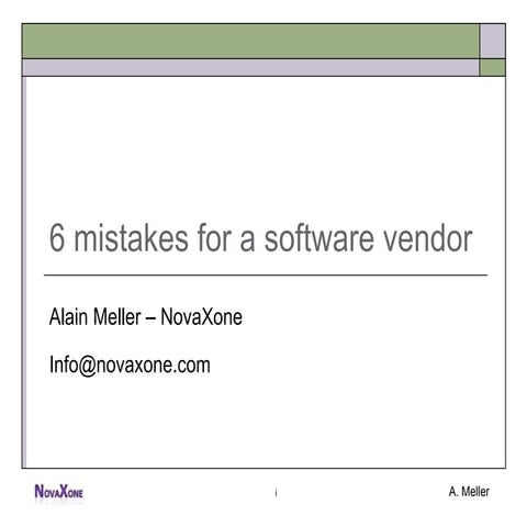 6 mistakes to avoid for a software vendor
