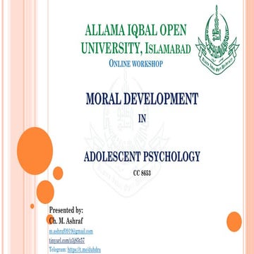 Unit-6 Moral Development in Adolescent Psychology