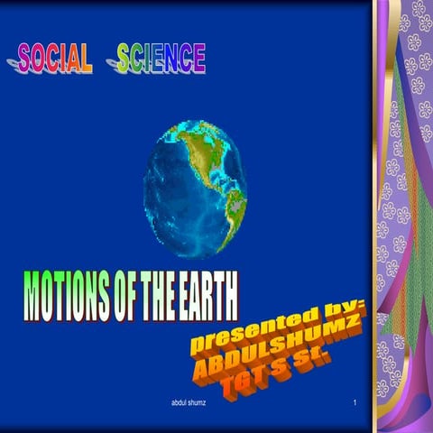 Motions of the earth geogrphy class 6 cbse