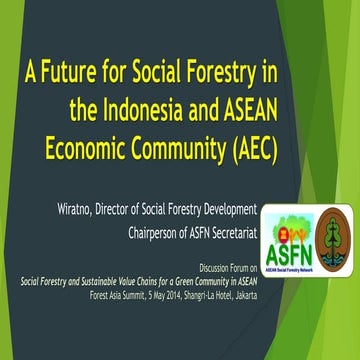 A Future for Social Forestry in the Indonesia and ASEAN Economic ...