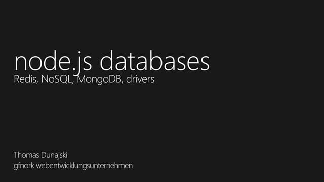 node.js workshop- node.js databases | PPT