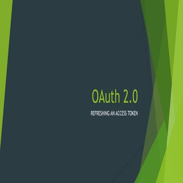 (6) OAuth 2.0 Refreshing an Access Token