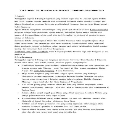 6 peninggalan sejarah kebudayaan hindu buddha indonesia