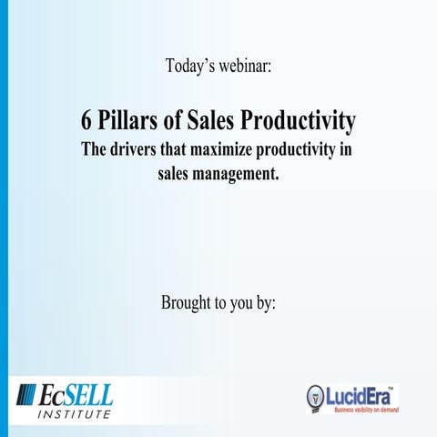 The 6 Pillars of Sales Productivity