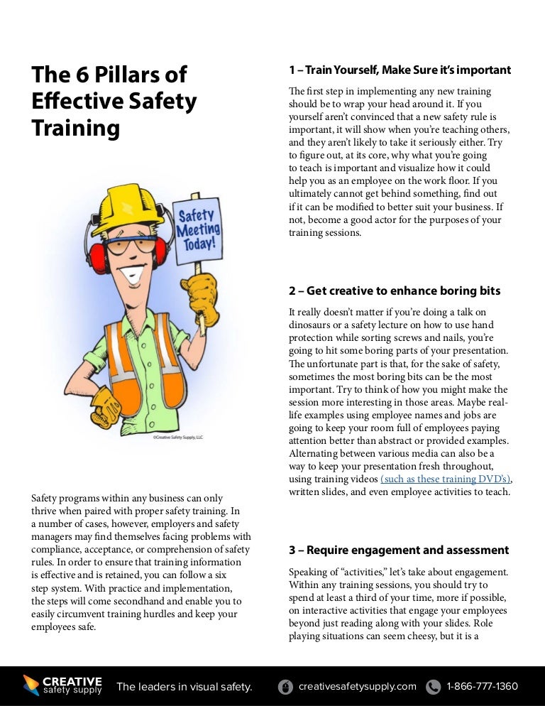 6 pillars of effective safety training