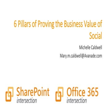 6 Pillars of Proving the Business Value of Social - DevIntersections-Fall2016...