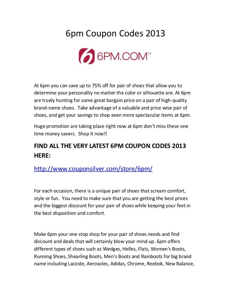 6pm shoes coupon